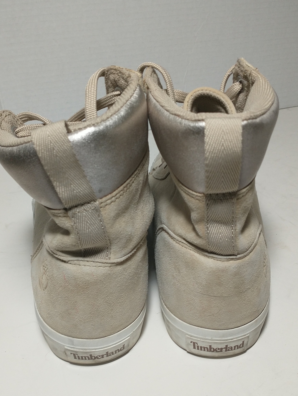 Timberland High Top Suede‎ Skylar Sneaker Boot, Cream / White, Size Women's 8.5 - Picture 3 of 11